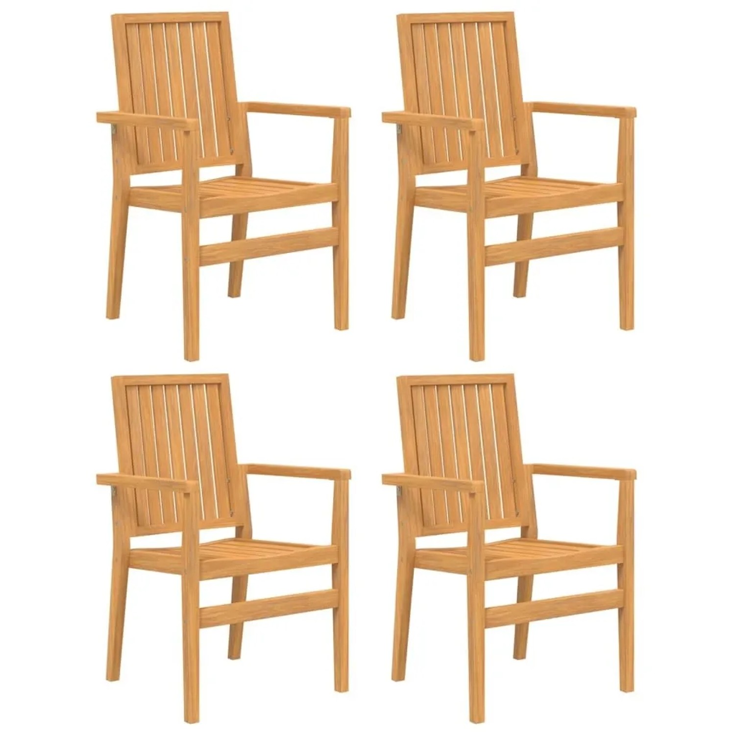 vidaXL Gartenstühle 4 Stk Stapelbar 56,5x57,5x91 cm Massivholz Teak 3157901 günstig online kaufen