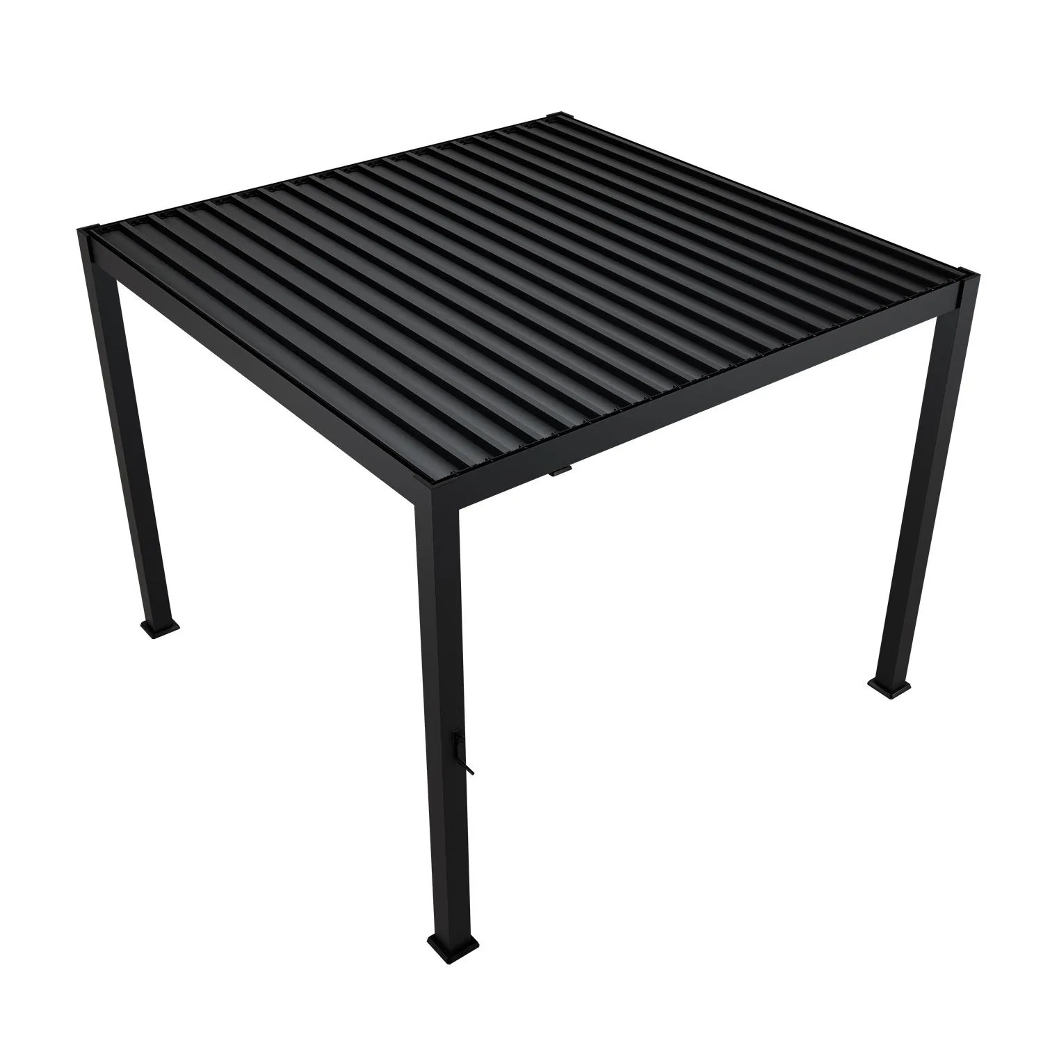Anthrazitfarbene Juskys Pergola Lamellendach Tahiti 3x3m für Garten & Terrasse.