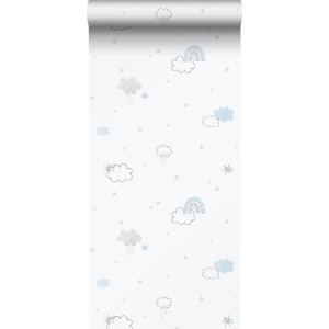 Sanders & Sanders Tapete Kleine Wolken Hellblau Und Weiß 53 Cm X 1005 Cm 640638