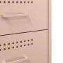 Rosa Nachttisch aus Stahl mit 3 Schubladen (vidaXL)