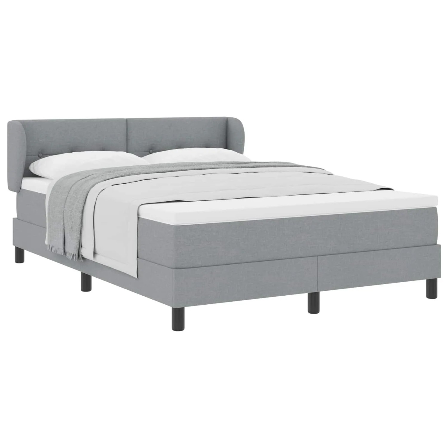 vidaXL Boxspringbett mit Matratze Hellgrau 140 x 200 cm Stoff 3340024