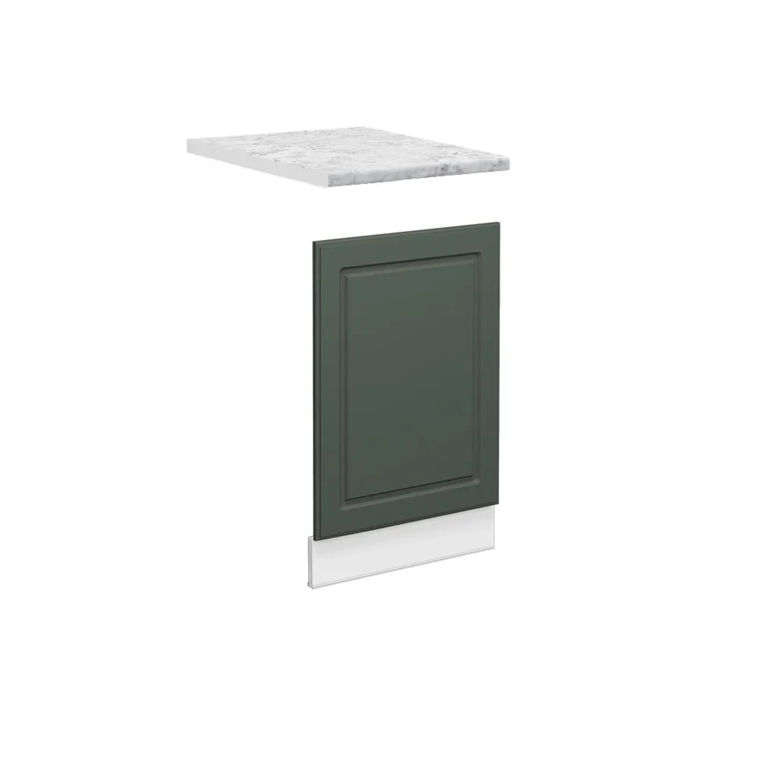 Vicco Frontblende Fame-Line Geschirrspüler Fronttür Grün-Gold Landhaus Weiß 45 cm AP Marmor
