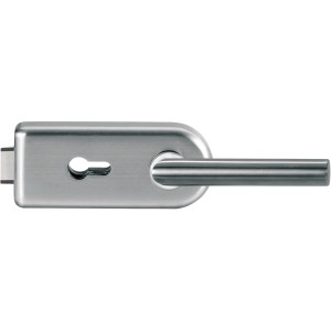 Novadoors Schlosskasten Nova 62 Alu EV1 für Glastüren, Profilzylinderschloss mit rundem Design.