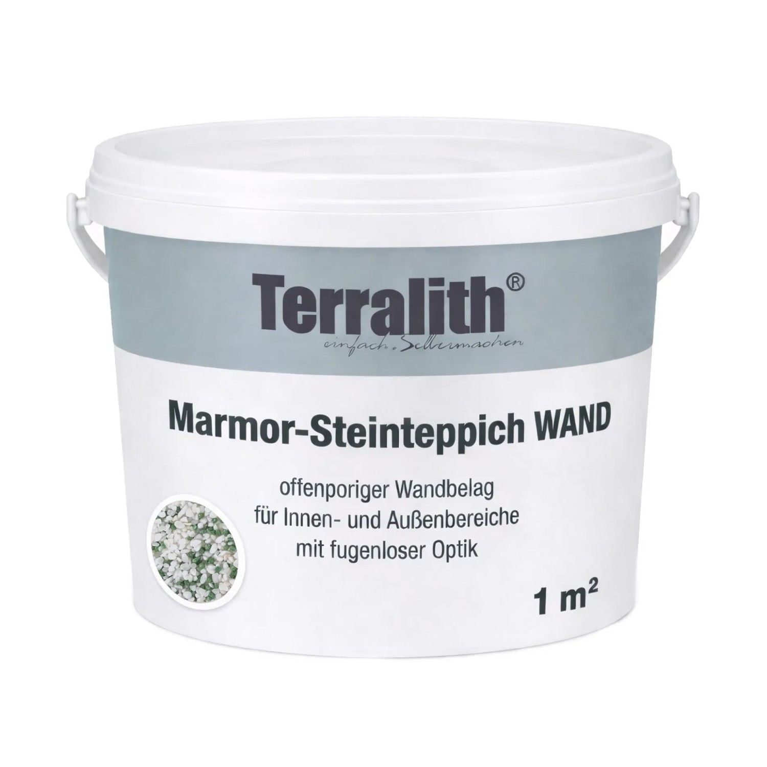 Terralith Metallic Steinteppich Wand Metallic Mix 600 für 1 m²