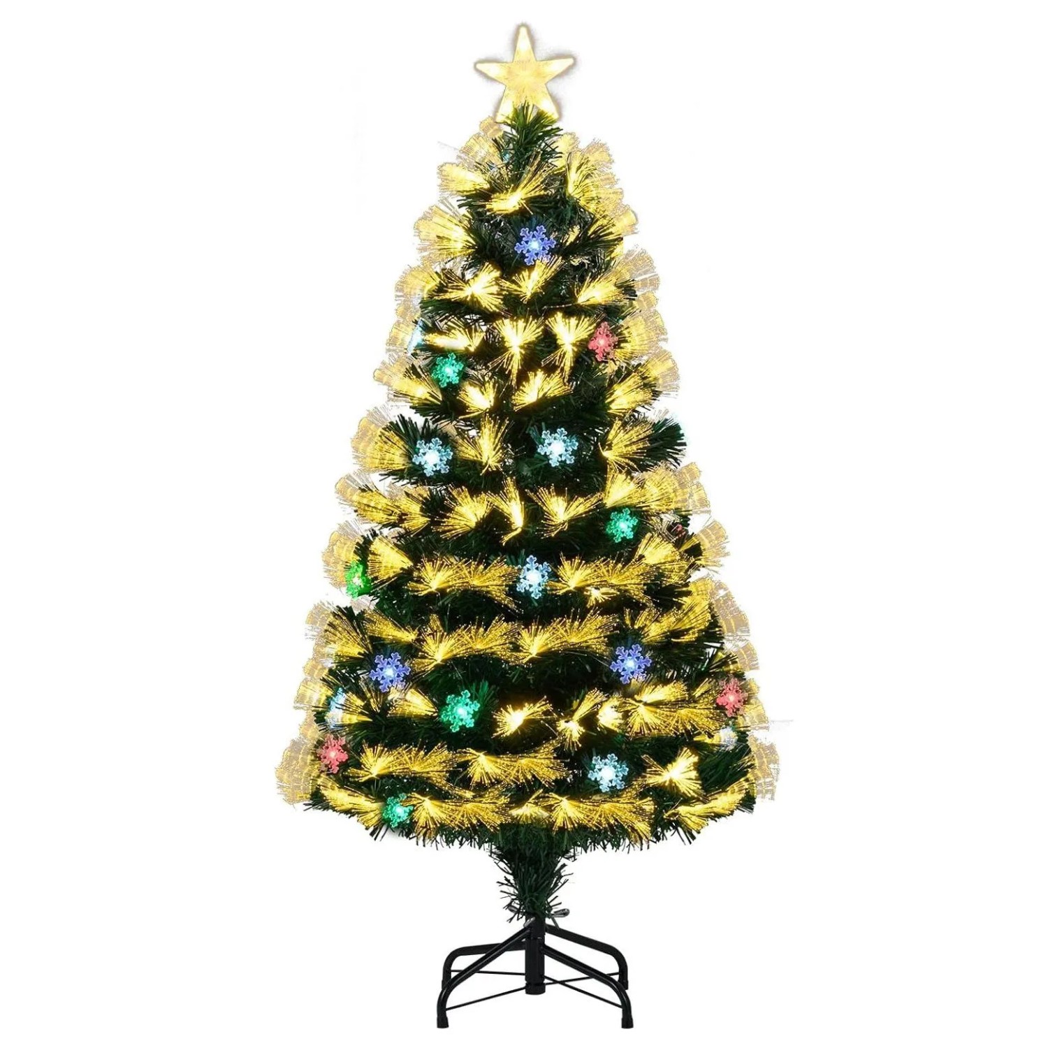 Costway Weihnachtsbaum mit Beleuchtung 130 Zweigspitzen 120 cm