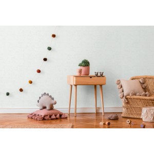 Kinderzimmer mit mintfarbener A.S. Creation Vliestapete Uni und Deko-Elementen.