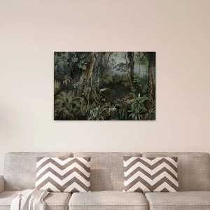 Bricoflor Leinwandbild „Urwald“: Grünes Dschungel-Wandbild für Wohn- und Schlafzimmer.