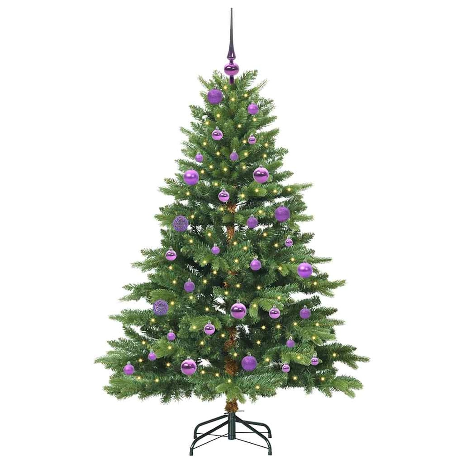 vidaXL Künstlicher Weihnachtsbaum mit 150 LEDs Grün 150 cm PE und PVC 3397542