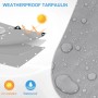 WOLTU Abdeckplane Wasserdicht Plane mit Ösen 140 g/m² PE Grau 5x5 m_5