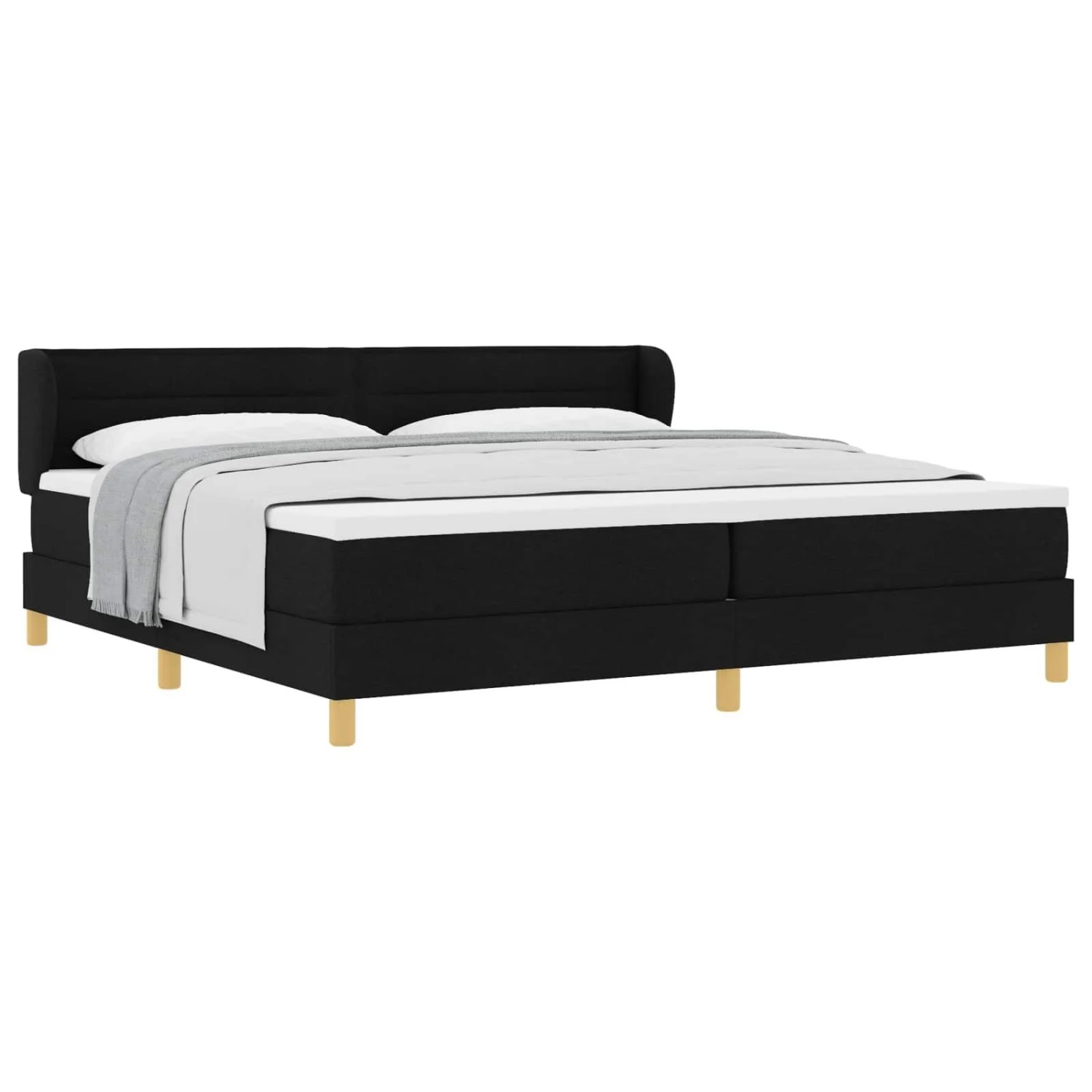 vidaXL Boxspringbett mit Matratze Schwarz 200 x 200 cm Stoff 3340173