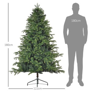 HOMCOM künstlicher Weihnachtsbaum, 183 cm hoch, mit Metallfuß. Ideal als Christbaum für die Weihnachtsdeko.