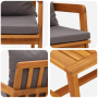 vidaXL Bistro-Set, 2-teilig, Akazienholz, anthrazitfarbene Kissen. Gartenmöbel für Balkon und Terrasse.