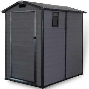 CCLIFE Gartenhaus, 3,2 m³, aus Kunststoff, wetterfest, mit Tür und Fenster.