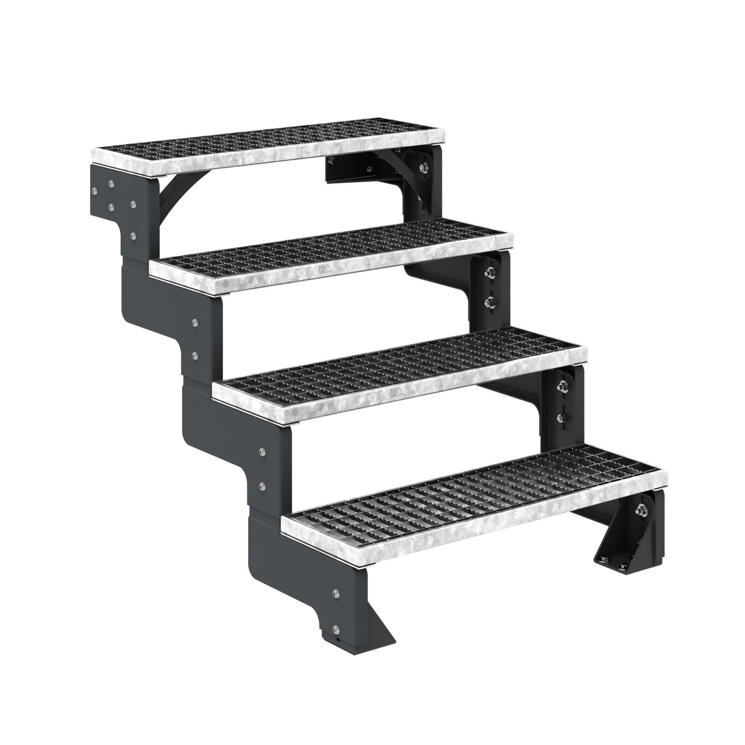Dolle Außentreppe Gardentop Anthrazit 4 Gitterroststufe 80 cm Ohne Geländer günstig online kaufen