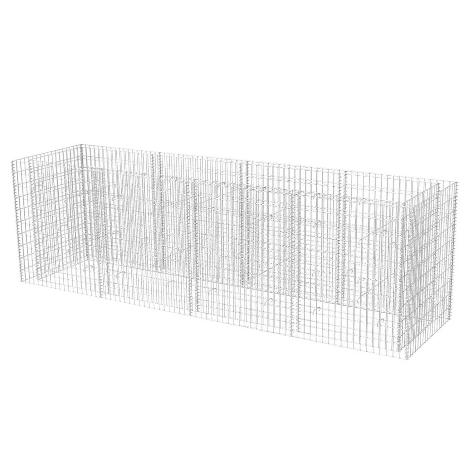 DELUKE Gabionen Hochbeet ROON Aus Stahl 360×90×100cm Steinkorb Gabionengitter Ziergabione Steingabione