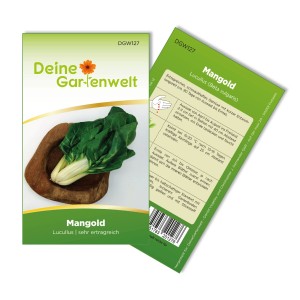 Samenpackung 'Deine Gartenwelt Mangold Lucullus': ertragreiches Saatgut für ca. 70 Pflanzen.