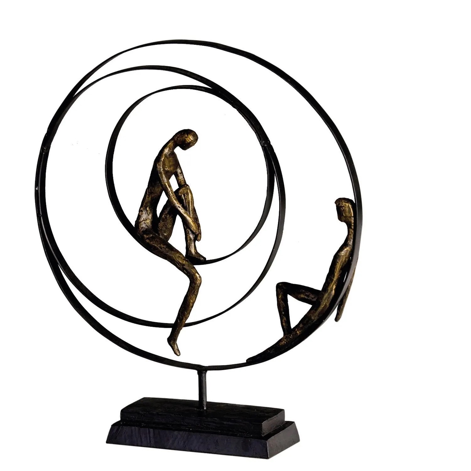 Gilde Skulptur Patience Bronzefarben Schwarz 41 cm x 34 cm