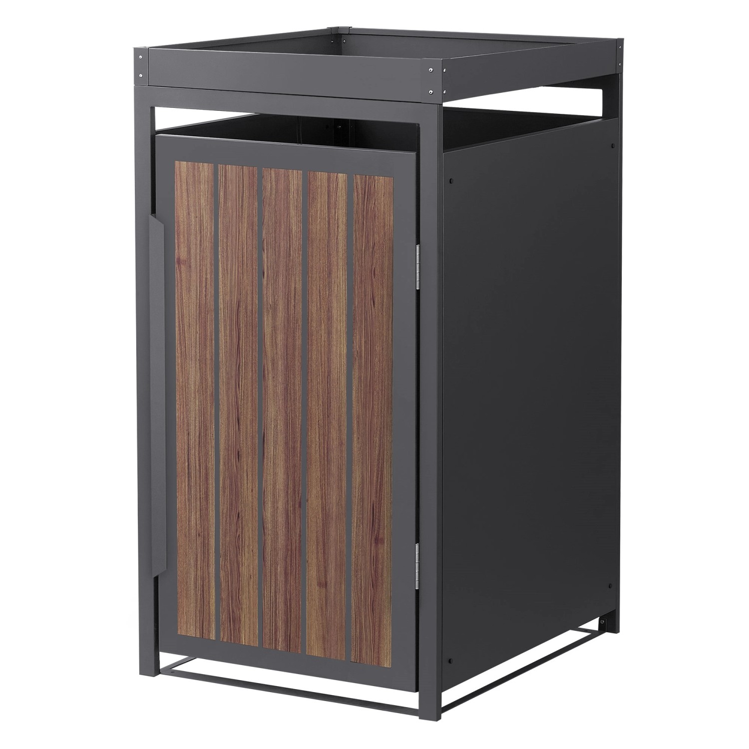 ML-Design Mülltonnenbox 1Er mit Pflanzdach Anthrazit-Holzoptik 240L günstig online kaufen