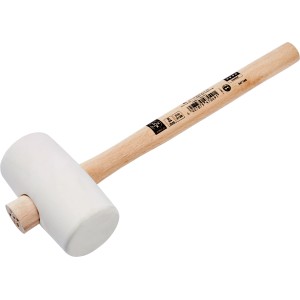 LUX Schonhammer Comfort, 340 mm, mit weißem Gummikopf und Eschenholzstiel.