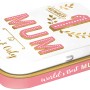 Nostalgic-Art Pillendose "Number 1 Mum", Metalldose für Küchenhelfer, rosa/weiß mit Schriftzug.