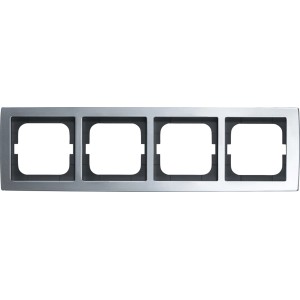 Busch-Jaeger Abdeckrahmen Solo Chrom, 4-fach, für waagerechte oder senkrechte Montage.