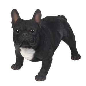Deko-Figur: Schwarze Französische Bulldogge (50 cm) für den Garten.