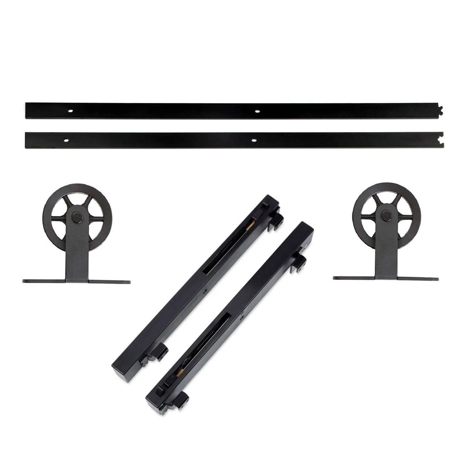 SOTECH Schiebetüren Set CHAMBER-2 2-teilig 2m Von Oben Anschraubbar Soft Close Schwarz