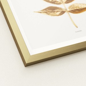 Pro Art Bild Framed Art Golden Leaf I, 30x30 cm, mit goldenem Blattmotiv und passendem Rahmen.