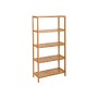 Songmics Badregal mit 5 Ebenen aus Bambus in Naturfarben, 60x26x130cm.