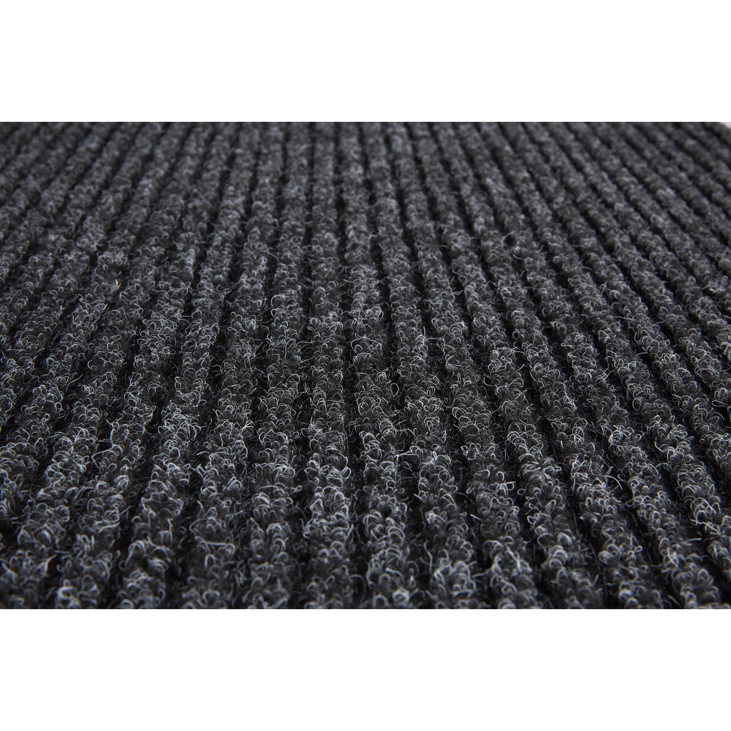 Anthrazitfarbene Astra Türmatte Rib Line Sprint mit Rillenstruktur, 40x60 cm.