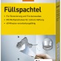 Verpackung OBI Füllspachtel, 2 kg, weiß, für Innenräume. Spachtelmasse zum Ausbessern von Rissen und Löchern.
