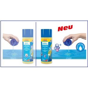 Sera Aquatan Aquarium Wasseraufbereiter, 100ml Flasche mit Dosierkappe, Anwendung im Aquarium.