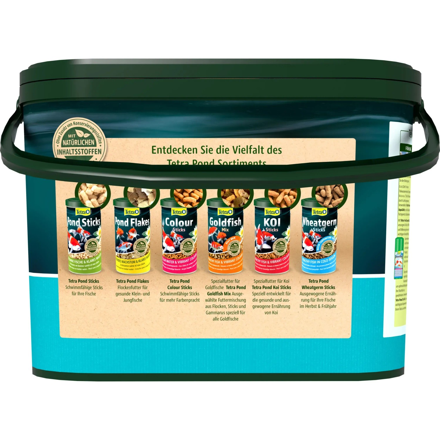 Tetra Pond MultiMix 7l: Fischfutter-Mix für Teichfische mit Flocken, Sticks, Wafern und Gammarus.