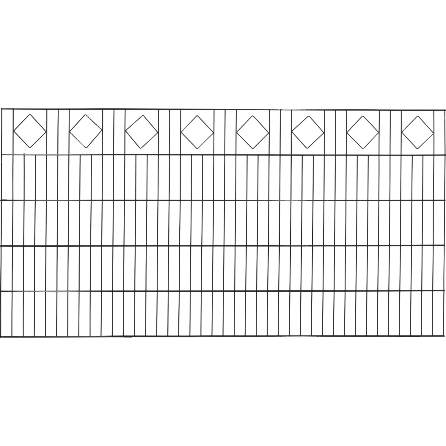 Dekor-Doppelstabmattenzaun Karo Anthrazit 100 x 200 cm günstig online kaufen