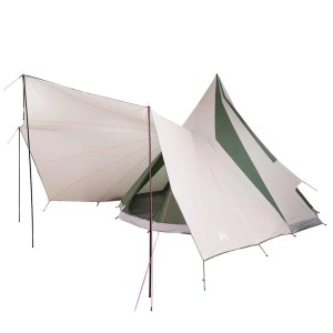 vidaXL Familien-Tipi-Zelt mit Dach Grün und Beige 510 x 690 x 330 cm 42000984