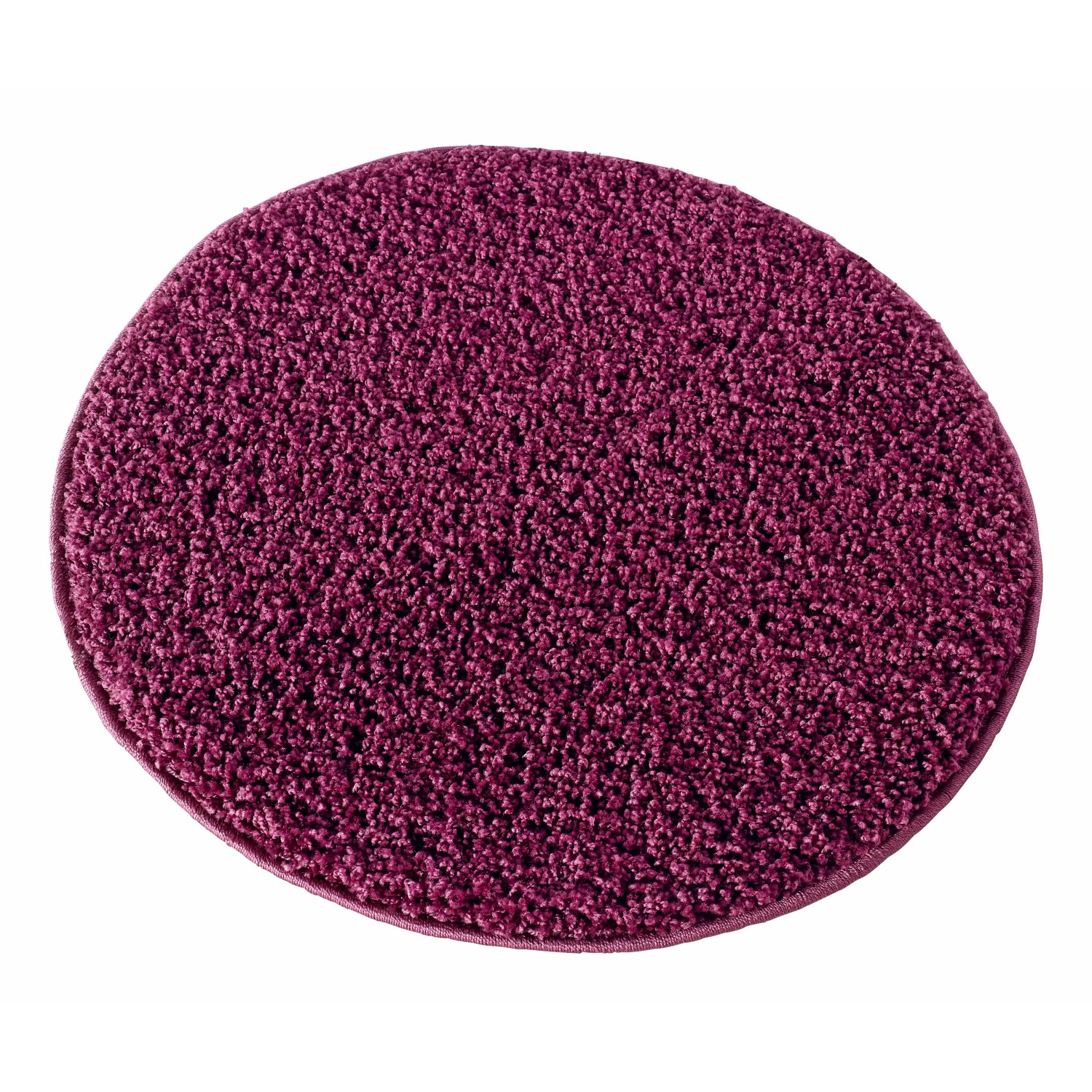 Runder, lilafarbener Hochflorteppich Frisbee mit 67 cm Durchmesser.