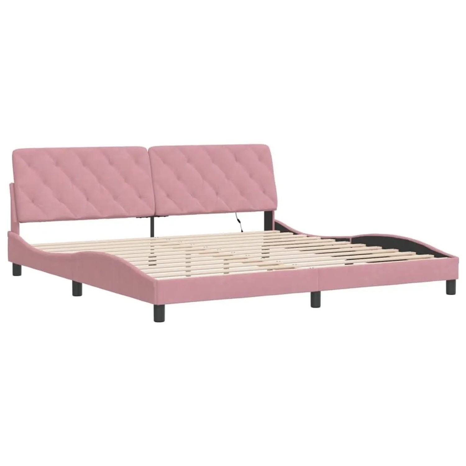 vidaXL Bettgestell mit LED Ohne Matratze Rosa 200x200 cm Samt 3213878 günstig online kaufen