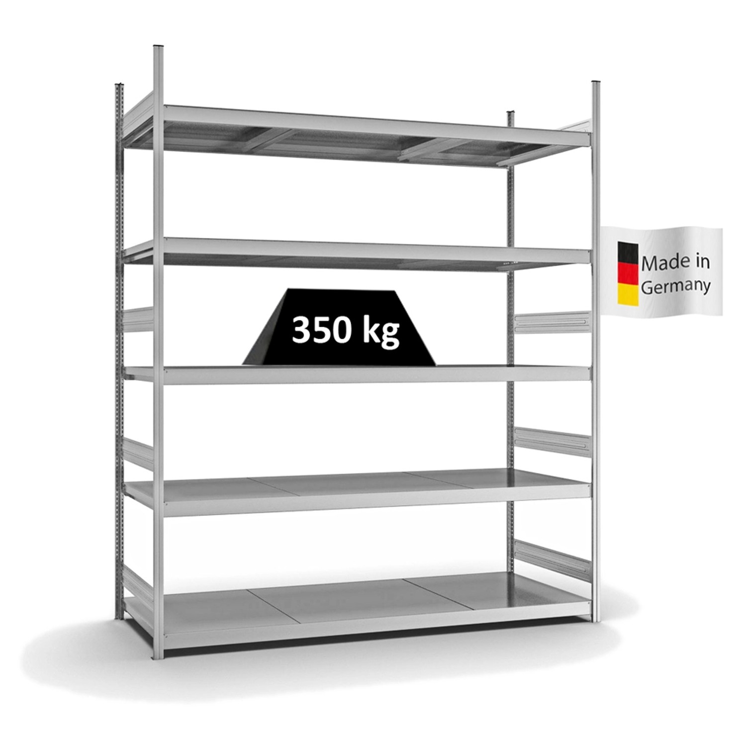 PROREGAL Weitspannregal Stecksystem T-Profil Grundregal HxBxT 300x250x80 cm günstig online kaufen