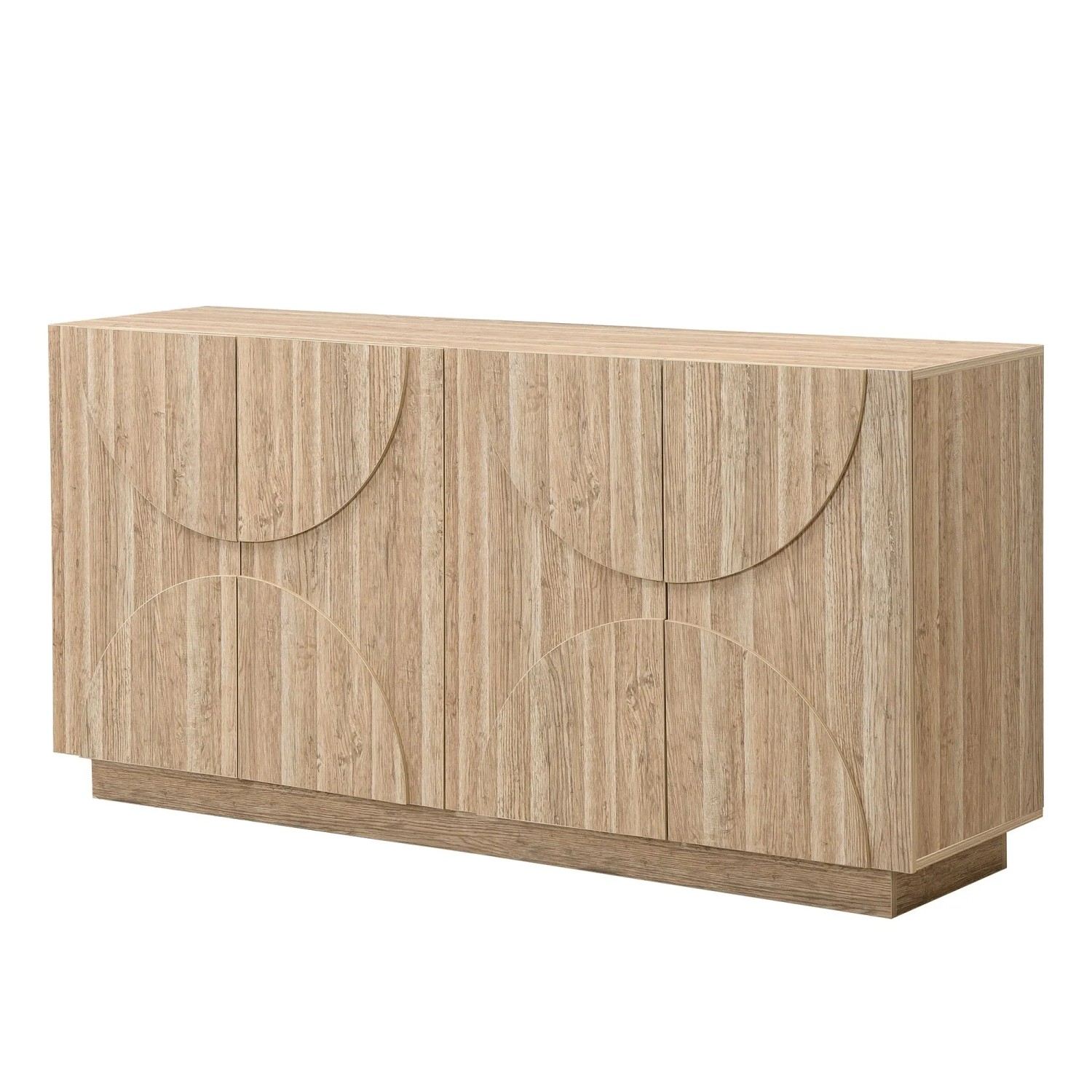 okwish Sideboard mit Regalen Wohnzimmer 160x40x80cm Natur