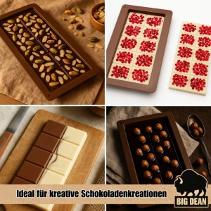 BigDean 2x Schokoladenform Silikon Tief Schokoladenform Proteinriegel DIY