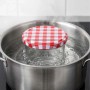 Relaxdays Einmachgläser Glas Stahl Transparent Rot Weiß Twist-Off Luftdicht 50er Set 220 ml 6,5 cm x 8,5 cm 0,18 kg_3