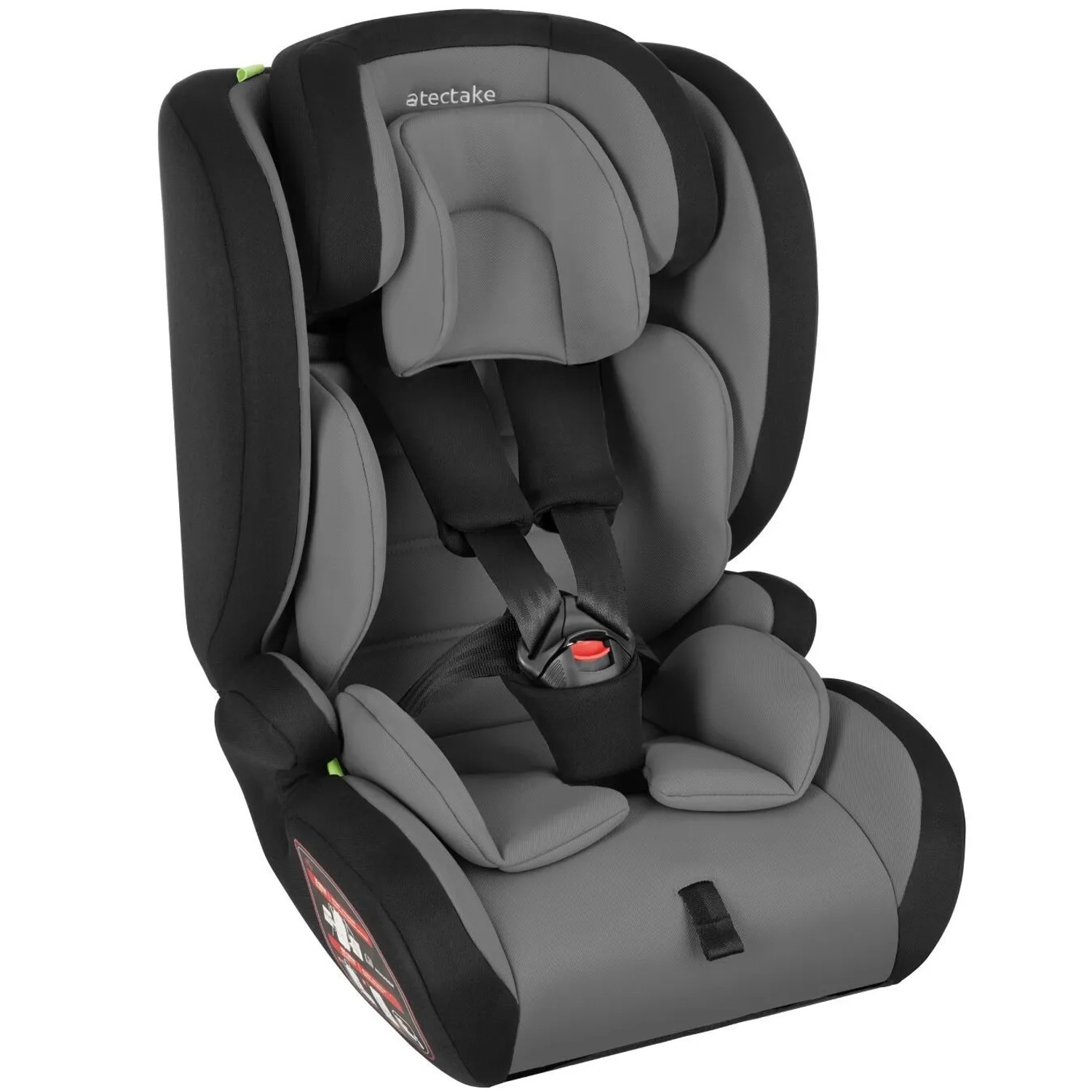 Tectake Autositz Sophie I Size Zulassung  Mit Seitenaufprallschutz Mit Herausnehmbarem Sitzverkleinerer  47 x 47 x 80 50 cm Dunkelgrau Schwarz