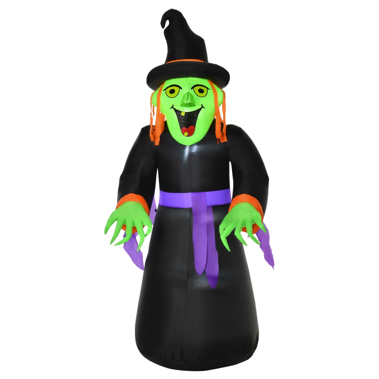 HOMCOM Aufblasbare Hexen Halloween mit LED 100 x 100x 252 cm günstig online kaufen