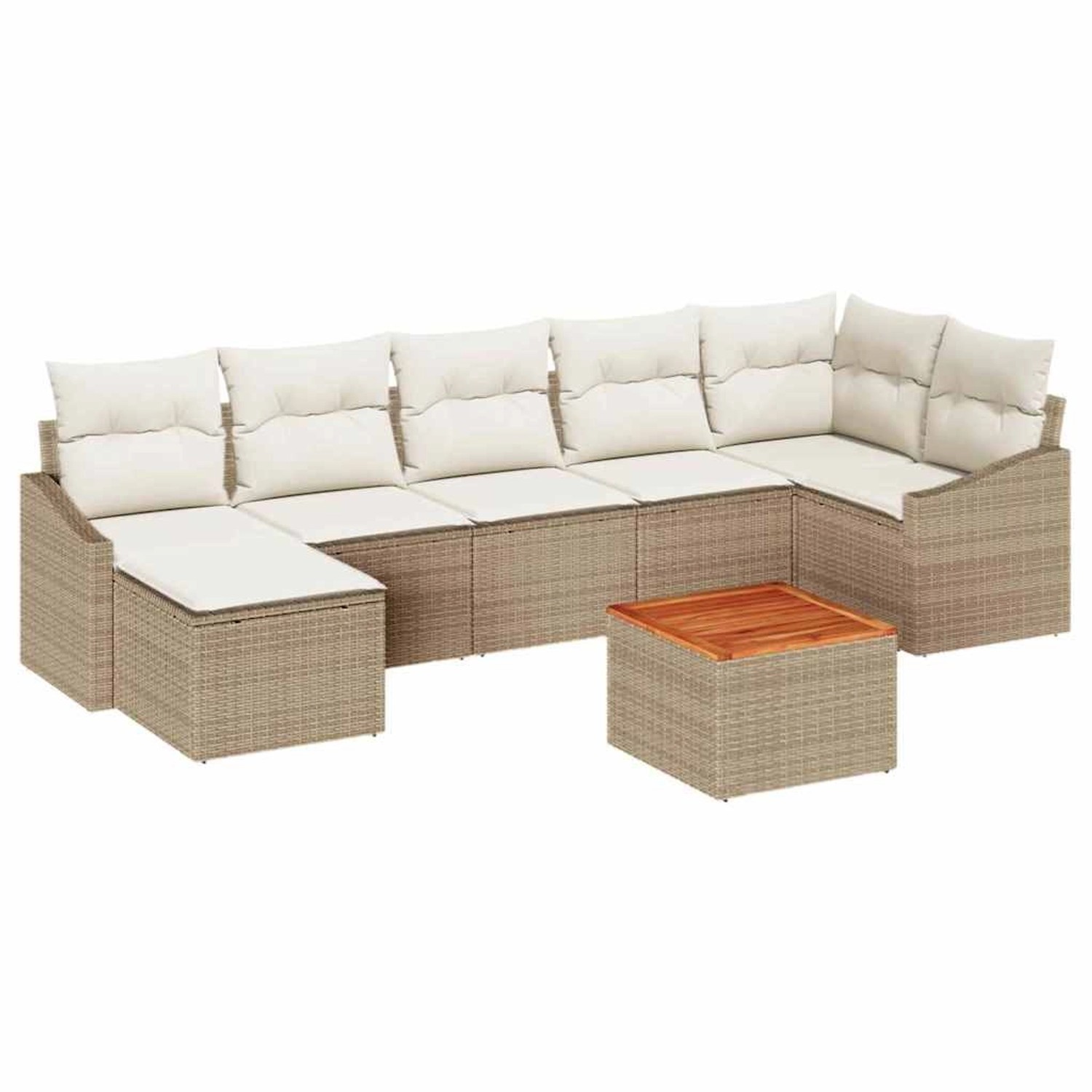vidaXL Garten-Sofa-Set 8-Tlg Beige Weiß 3356531 günstig online kaufen