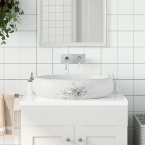 vidaXL Aufsatzwaschbecken Weiß Oval 59x40x15 cm Keramik 155110