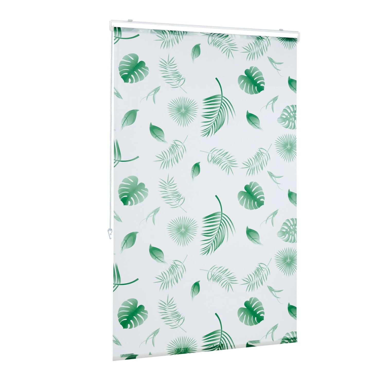 Relaxdays Duschrollo Kunststoff Aluminium Weiß Grün Wasserabweisend 100 cm x 240 cm
