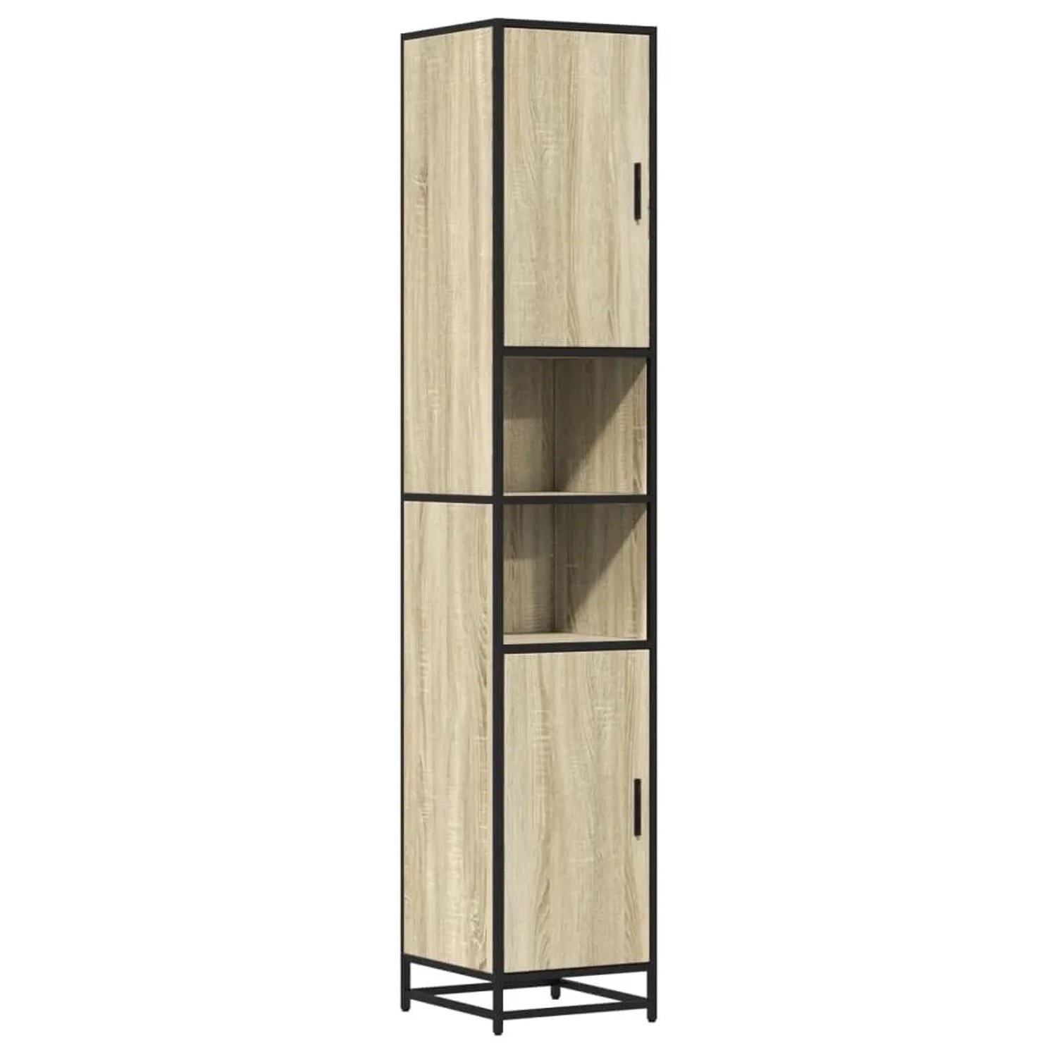 Thumbnail - vidaXL Badschrank Eichen-Optik 35x37,5x188,5 cm Holzwerkstoff Metall 3300881
