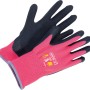 Kinderhandschuhe mit Naturlatex-Teilbeschichtung, Größe 4, sortiert in Pink und Schwarz. Gartenbekleidung für Kinder.