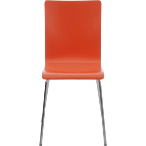 DELUKE Besucherstuhl TUNIS Holz Orange 43x47x87cm Konferenzstuhl Wartezimmerstuhl Bürostuhl
