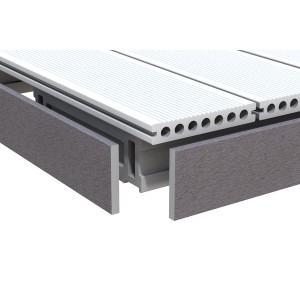 Dreamdeck Abschlussleiste in Anthrazit für WPC Terrassendielen, 1 x 8 x 200 cm.